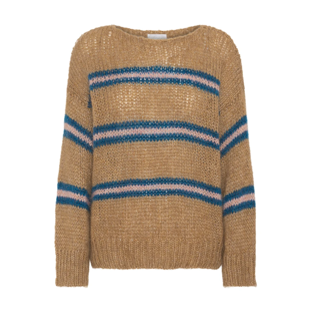 American Dreams Gestreepte Gebreide Trui Gezellig en Oversized Multicolor Dames