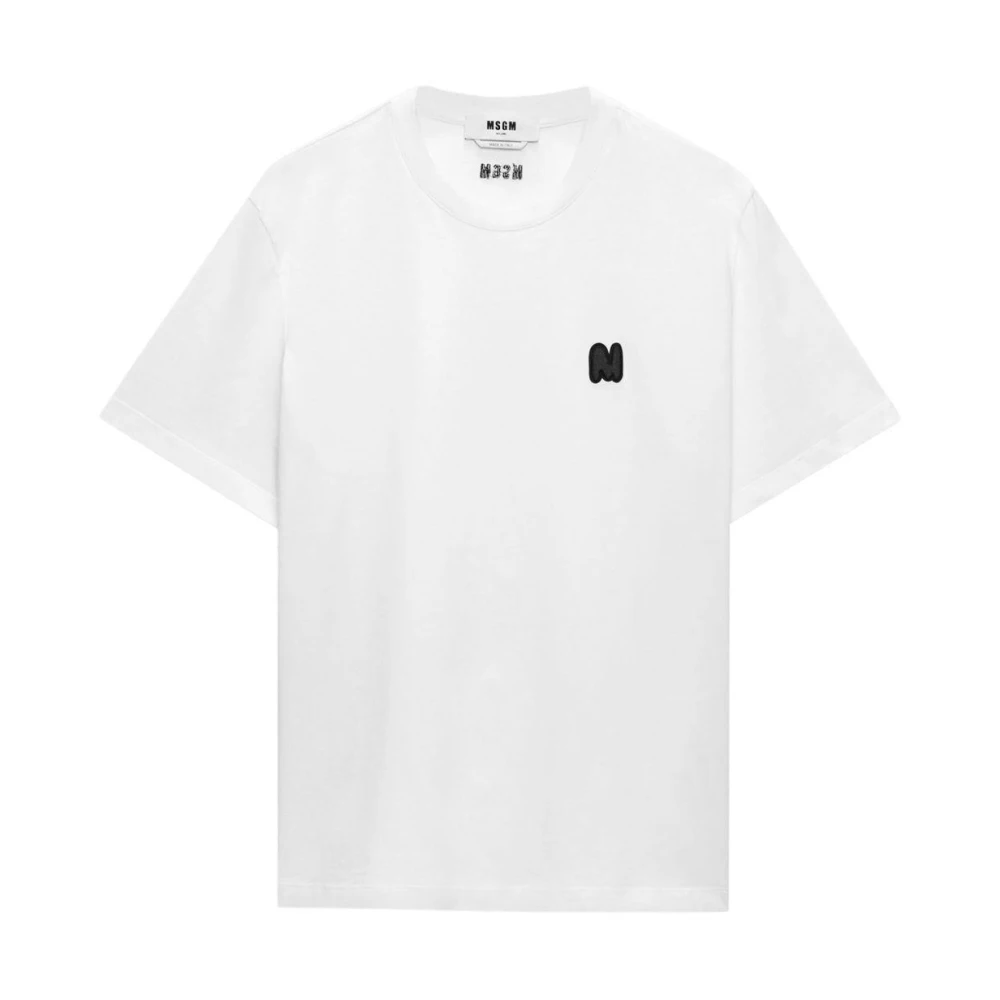Msgm Katoenen T-shirt met uniek ontwerp White Heren