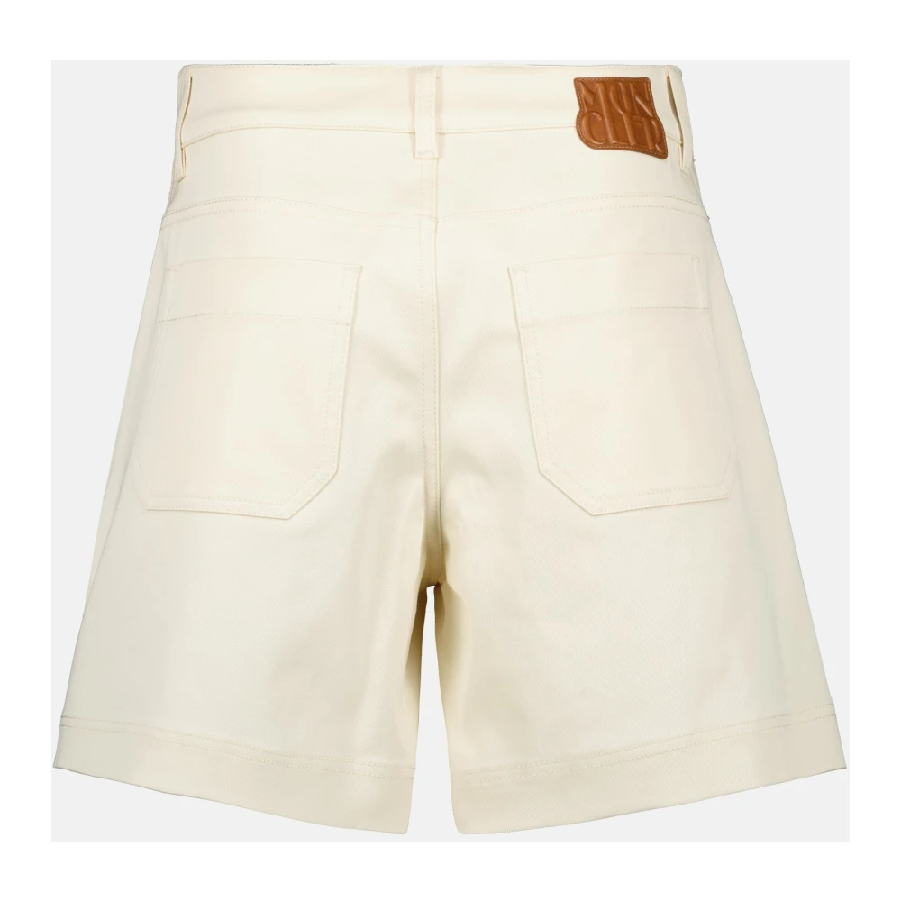 Moncler Witte Gabardine Bermuda Shorts Beige Dames
