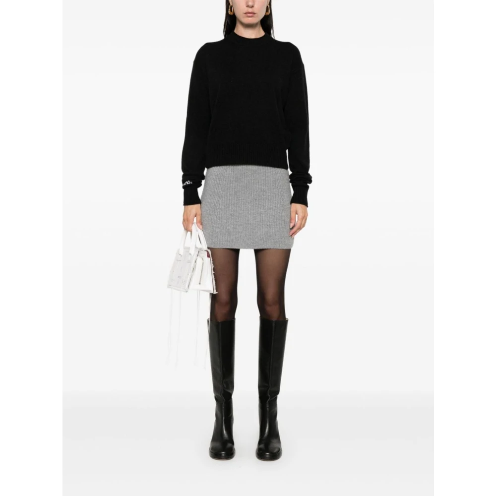 SPORTMAX Zwarte Gebreide Logo Trui Black Dames