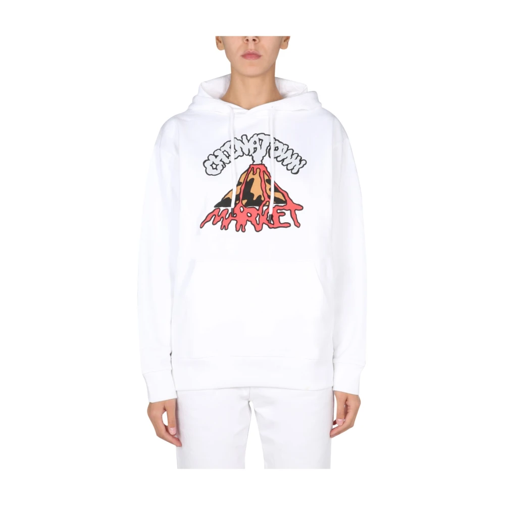 Market Hoodie White Heren