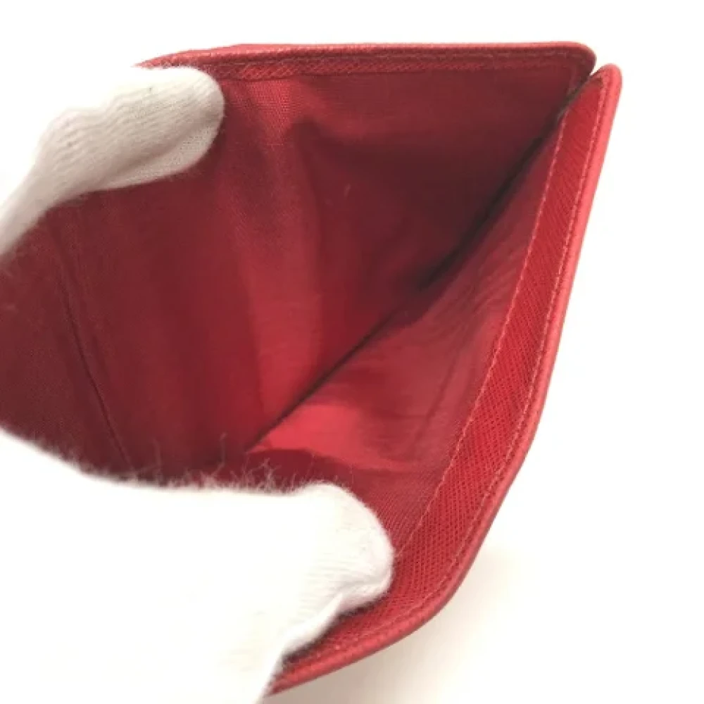 Prada Vintage Pre-owned Leather wallets Red Dames