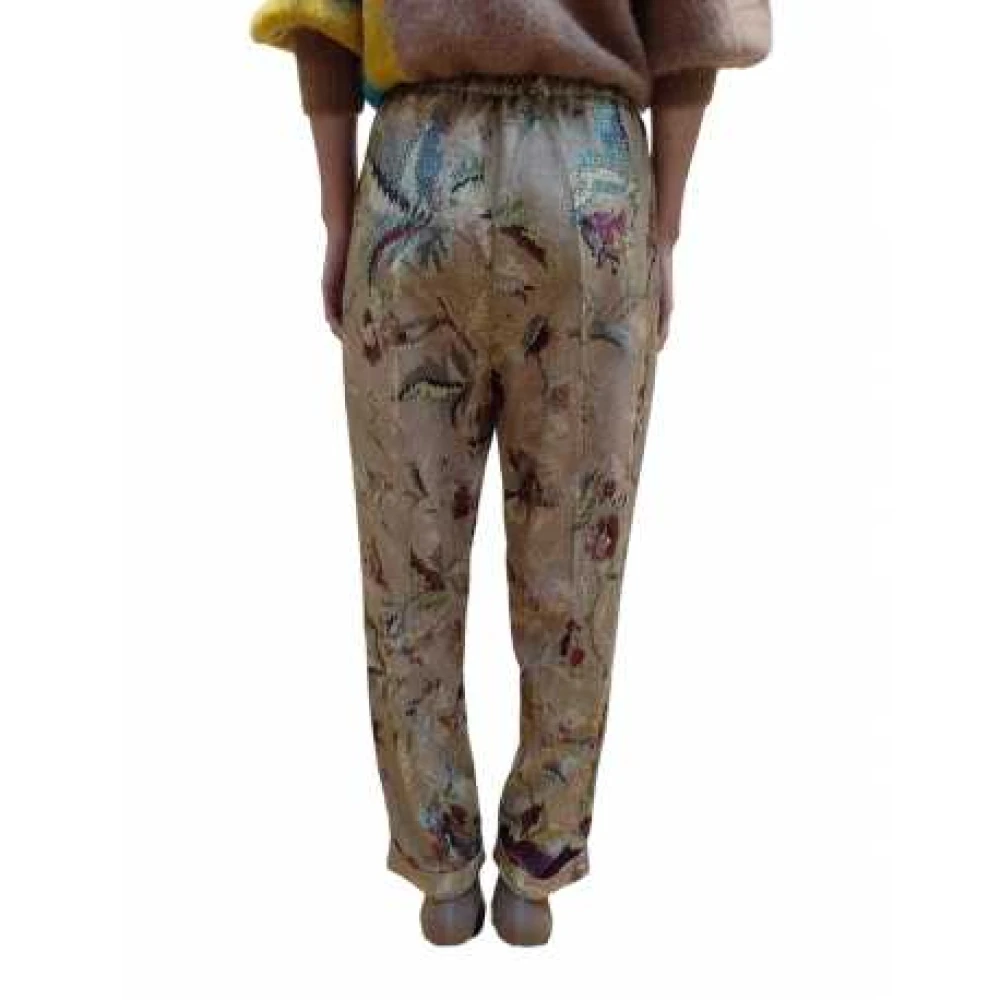 Mes Demoiselles Bloemen Beige Groen Choco Broek Multicolor Dames