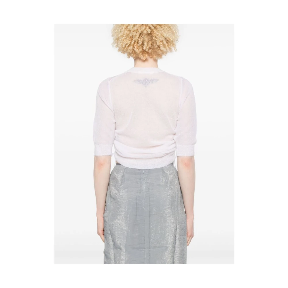 Cecilie Bahnsen Witte Crew Neck Korte Mouw Sweater White Dames