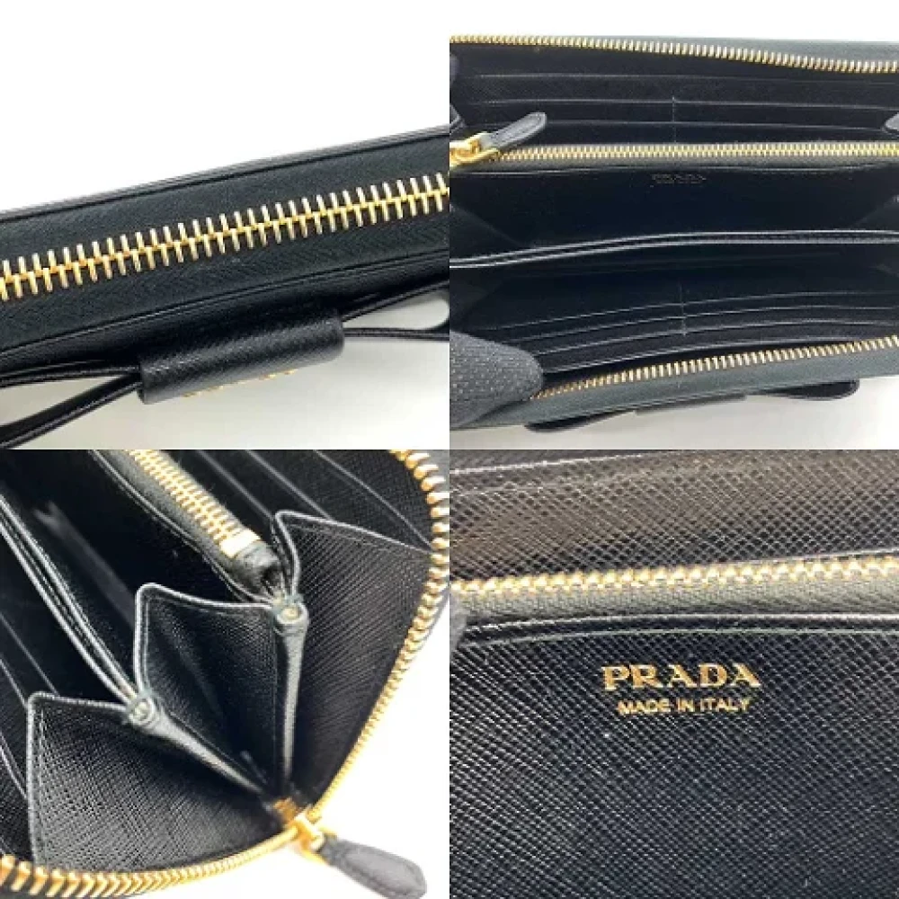 Prada Vintage Pre-owned Leather wallets Black Dames