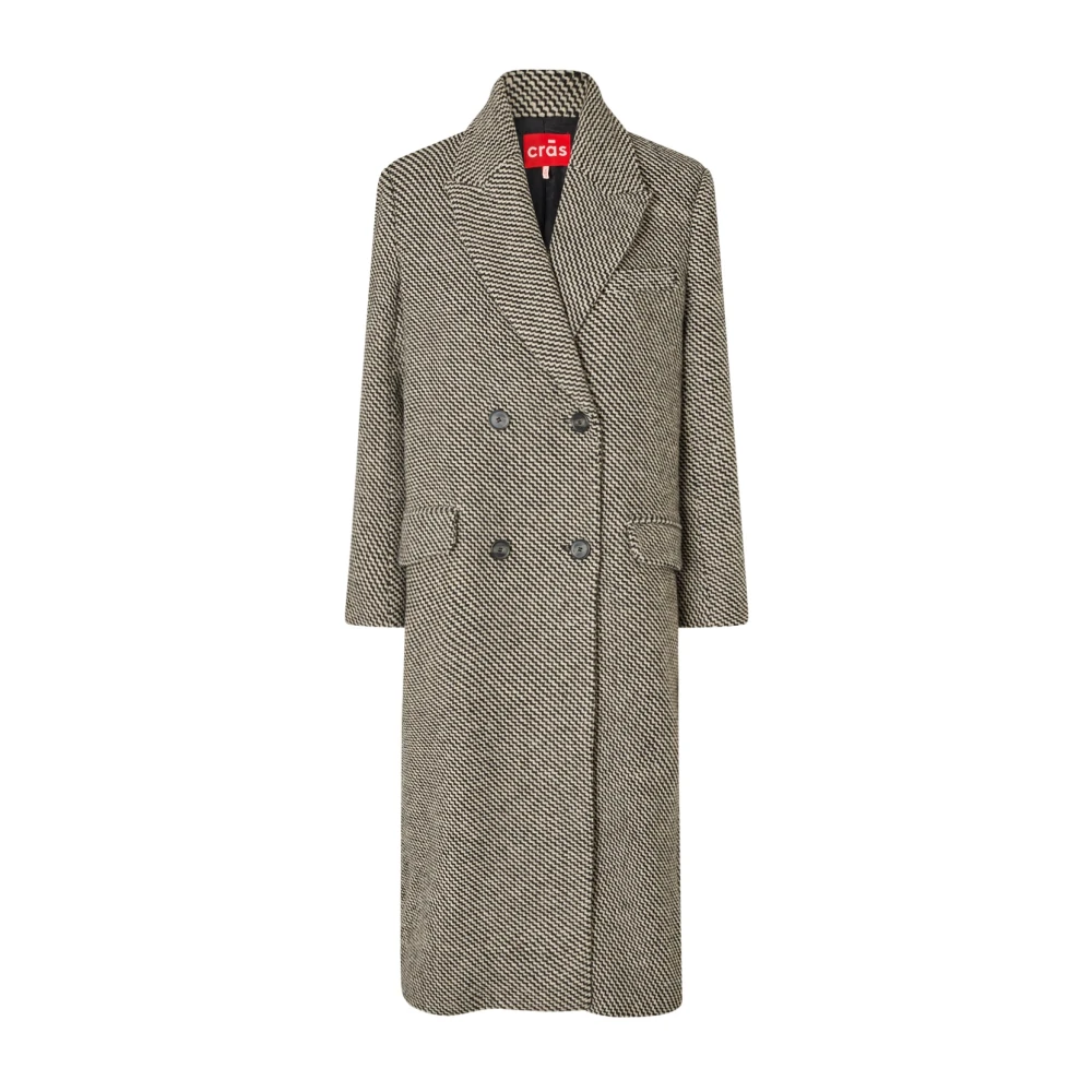 Cras Oversized Wollen Blend Dubbel-Breasted Jas Gray Dames
