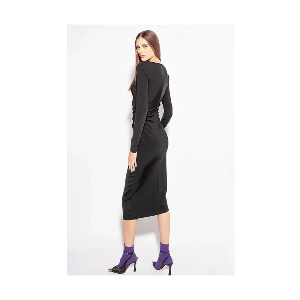 pinko Neopreen effect lange jurk Black Dames