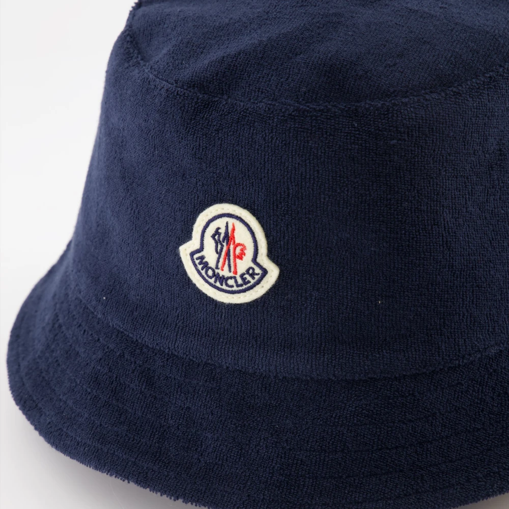 Moncler Katoenen Spons Logo Voorkant Effen Kleur Blue Unisex