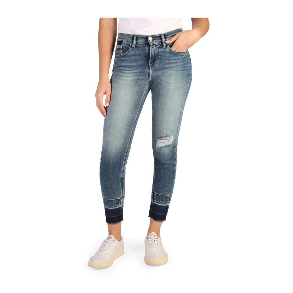 Calvin Klein Versleten Skinny Jegging Jeans Blue Dames