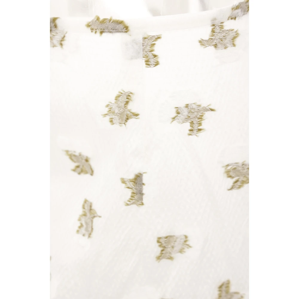 Cecilie Bahnsen Bloemen Geborduurde Pencil Rok White Dames