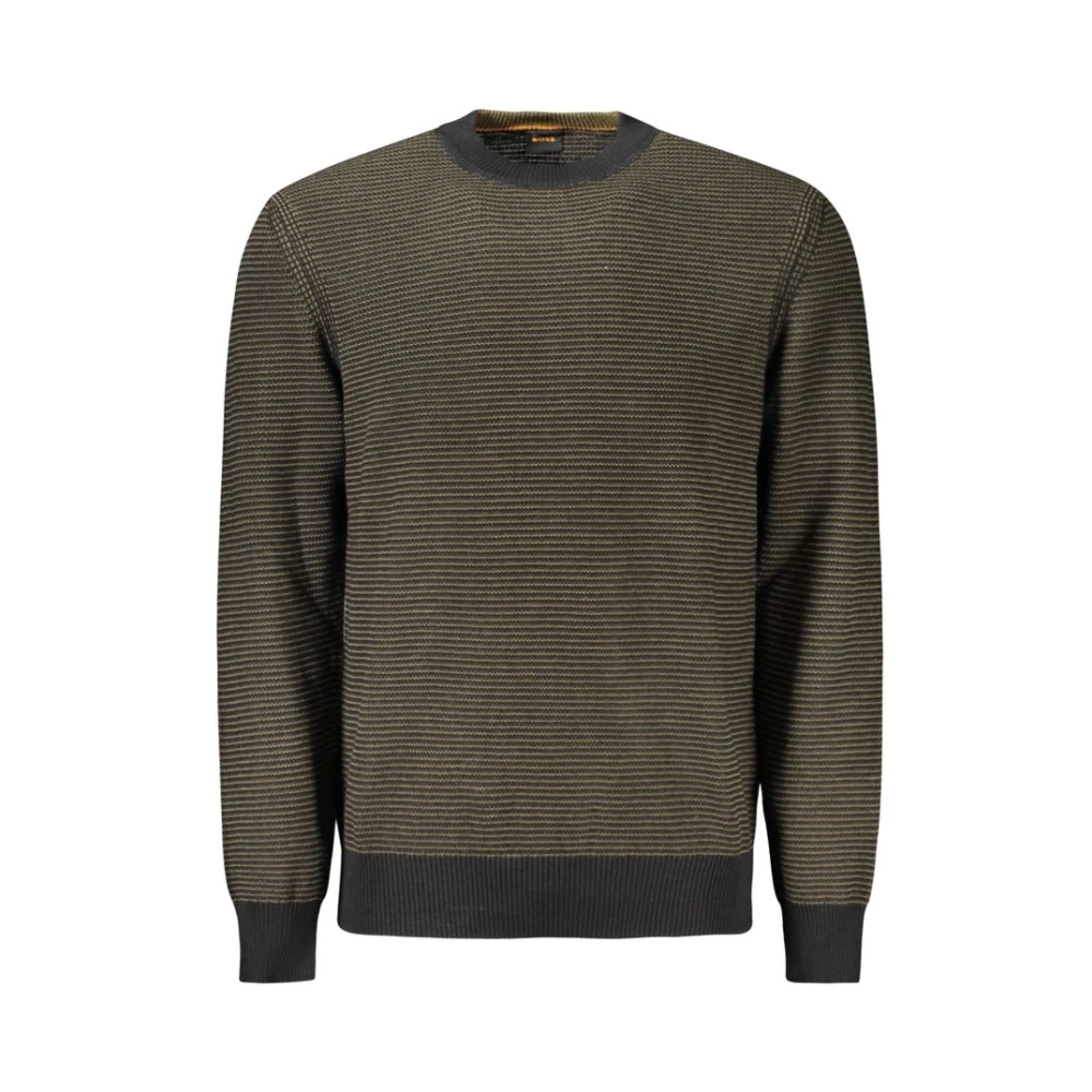 Hugo Boss Kontrast Crew Neck Sweater Black, Herr