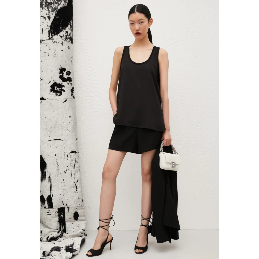 Marella Mouwloze Georgette Top in Zwart Black Dames