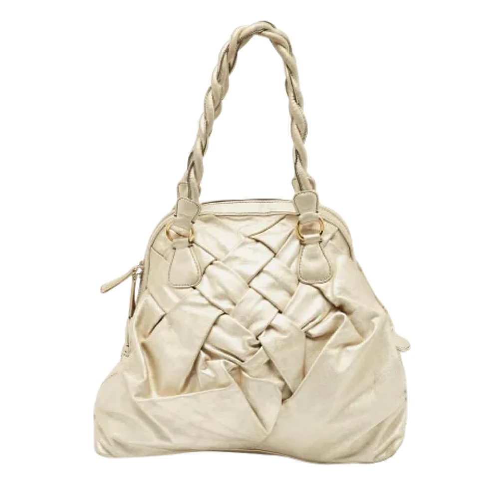 Valentino Vintage Pre-owned Leather shoulder-bags Yellow Dames
