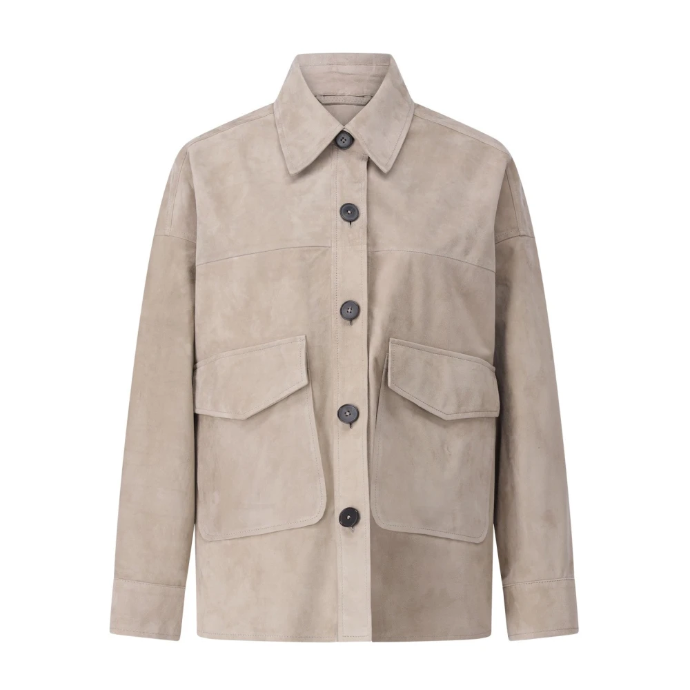 Arma Velours Overhemd met Stijlvolle Details Beige Dames