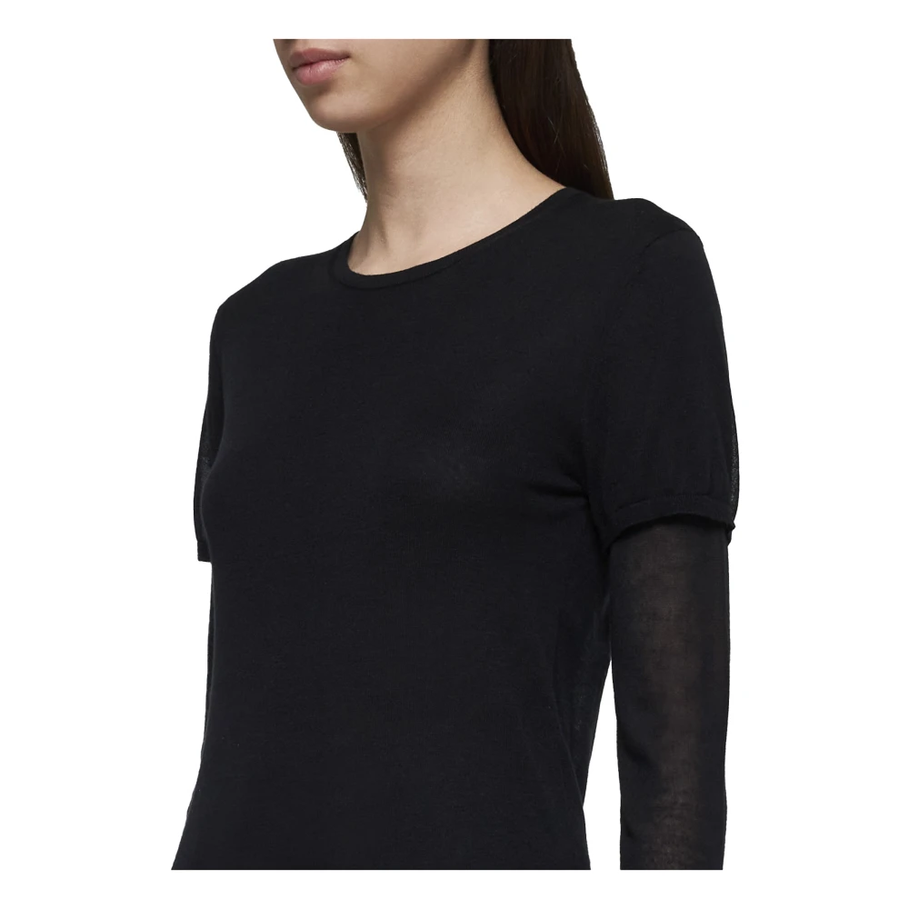 TotêMe Zwarte Crew Neck Gebreide Trui Black Dames