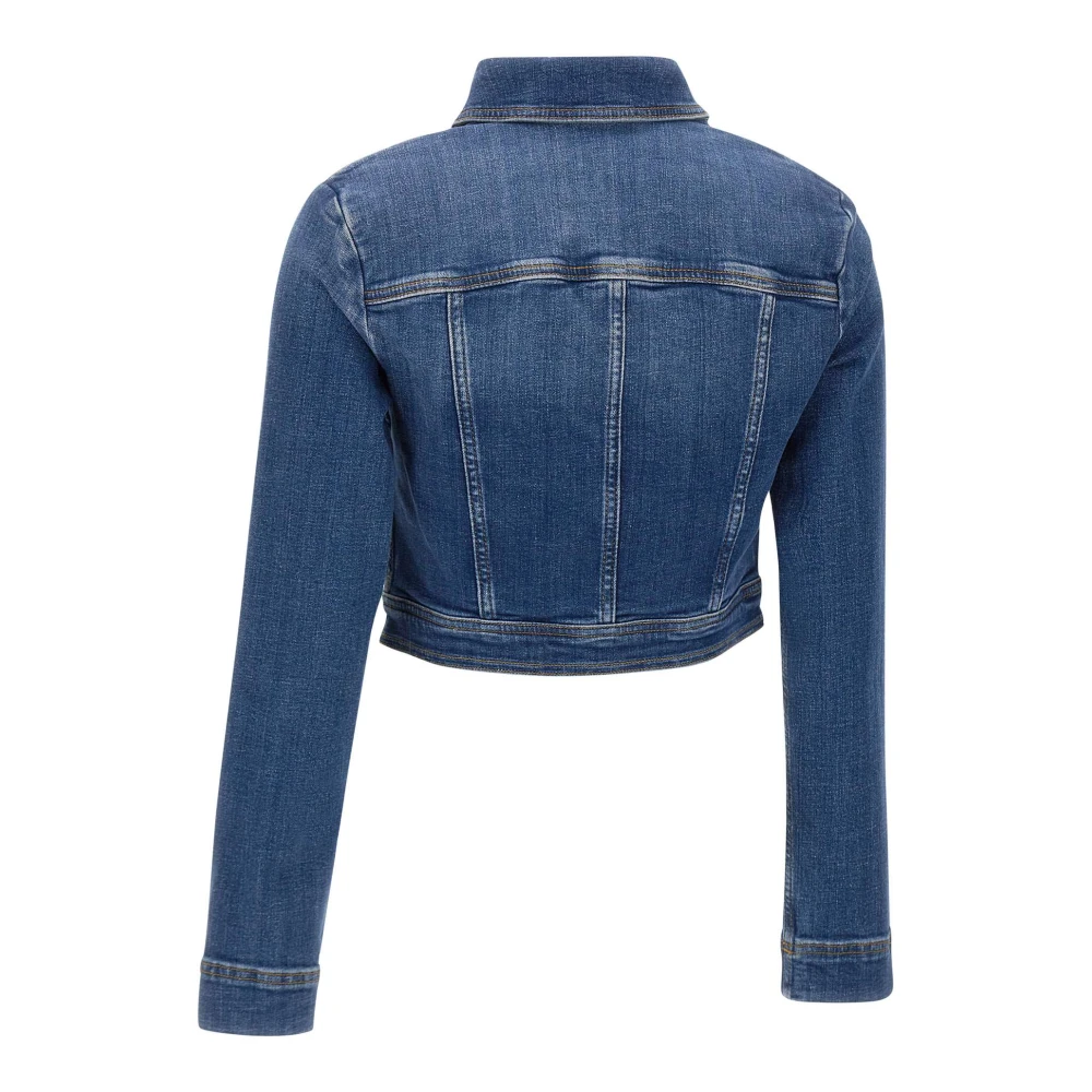 Liu Jo Denim Stretch Jack met Gouden Knopen Blue Dames