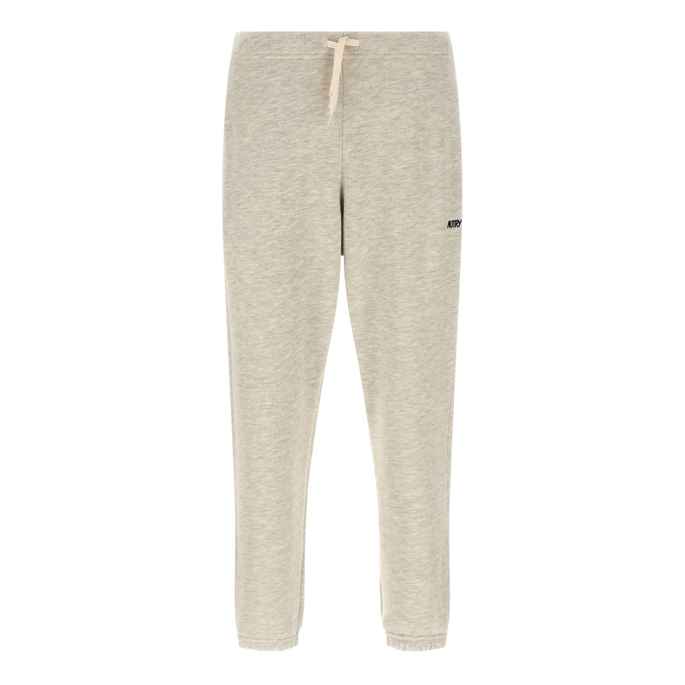 Autry Men's Beige Embroidered Logo Joggers - Sweatpants - L - Trousers