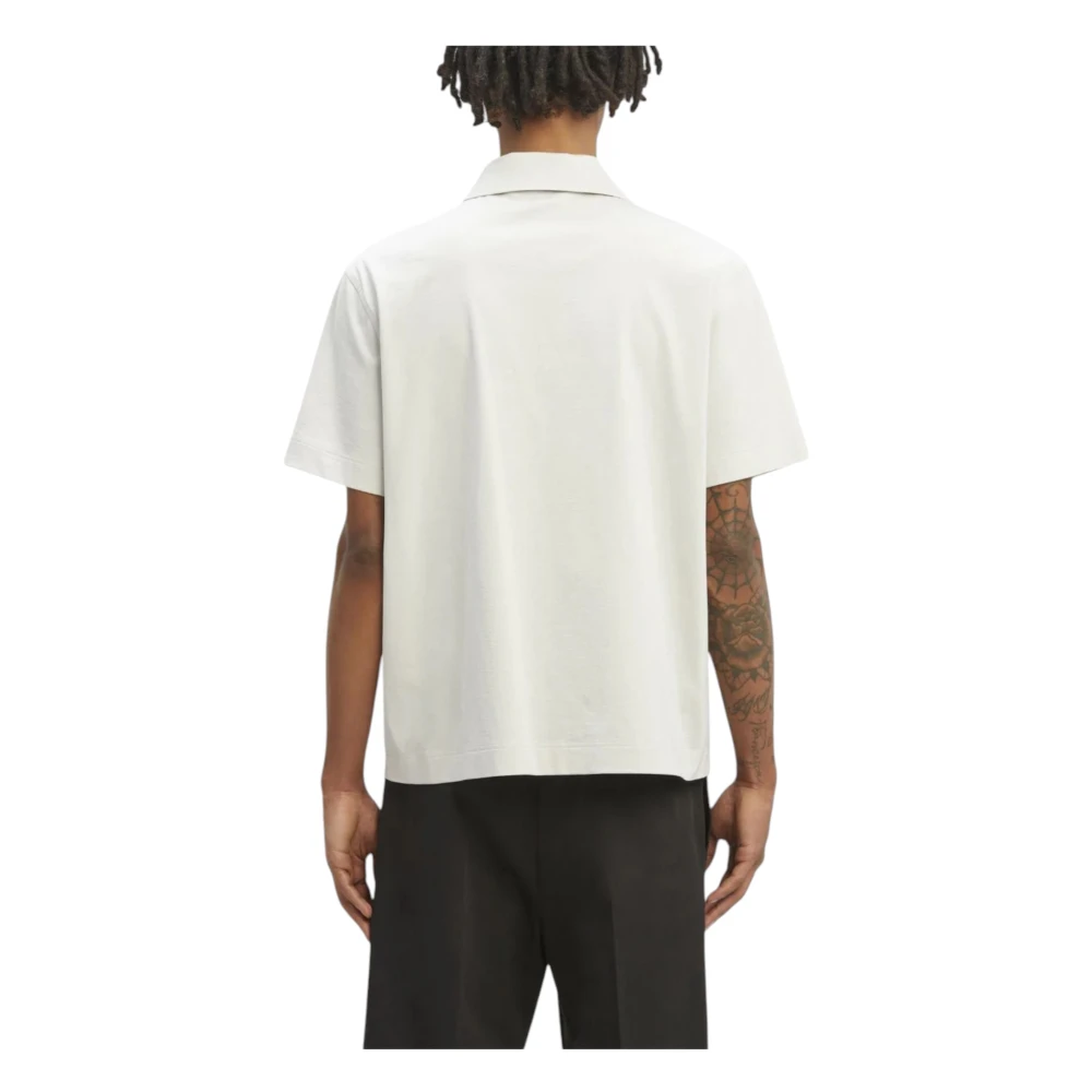 Palm Angels Katoenen Polo Shirt Monogram Stijl White Heren