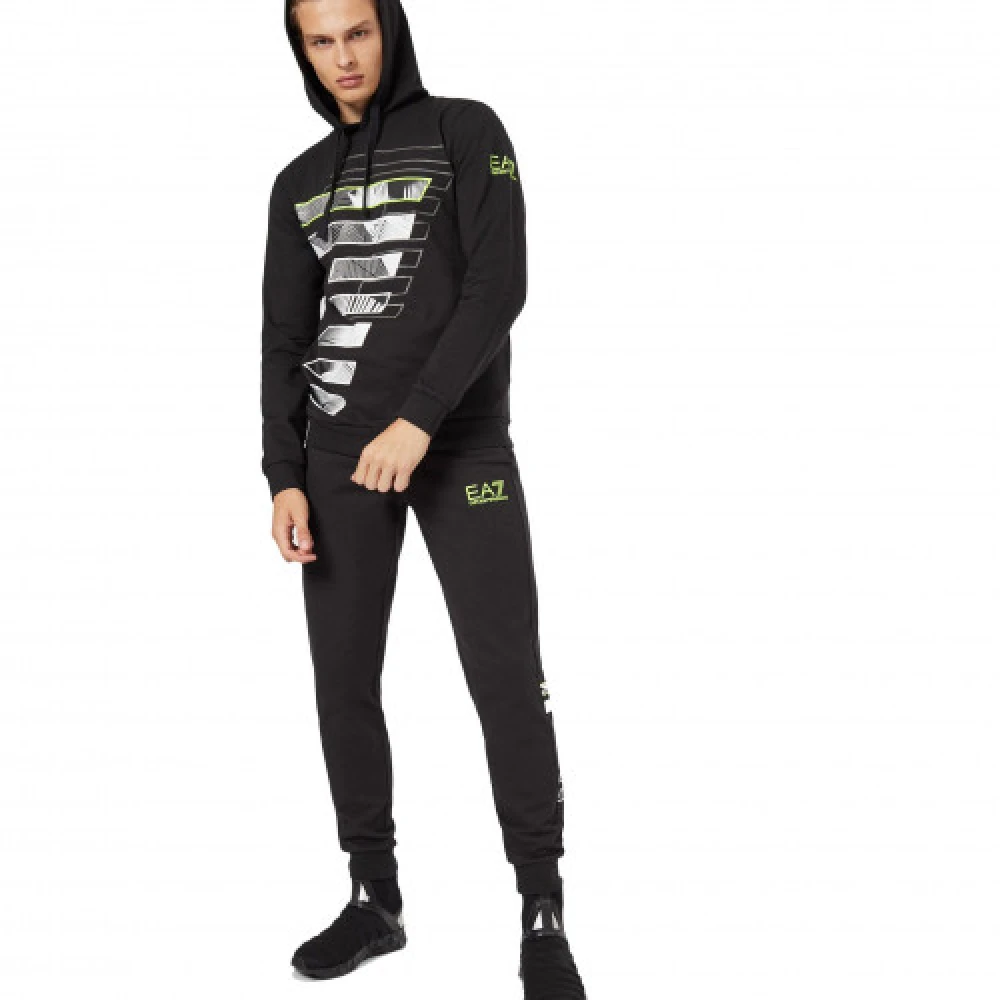 Emporio Armani EA7 Stijlvolle Heren Hoodie Black Heren