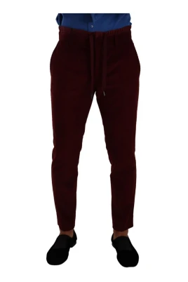 Bordeaux Sammet Formella Byxor
