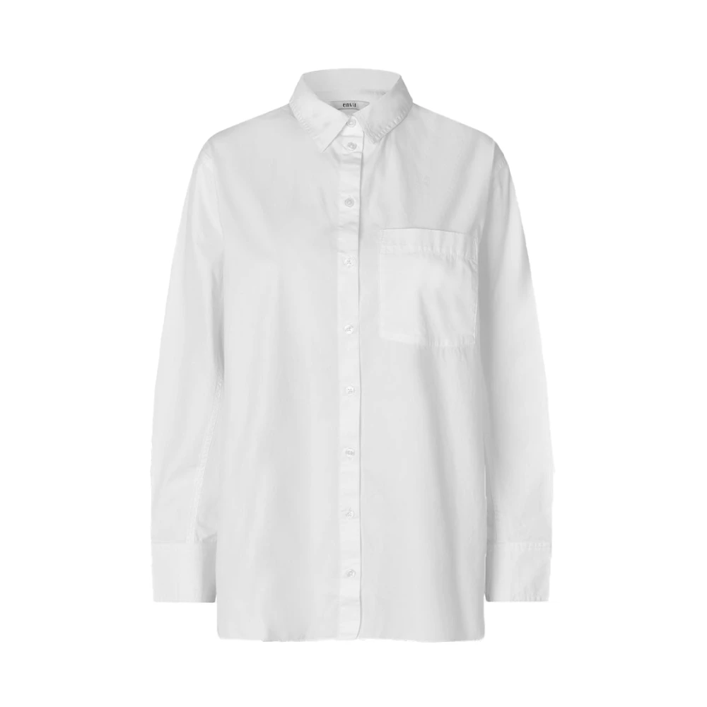 Envii Witte Overmaatse Blouse Knoopsluiting White Dames
