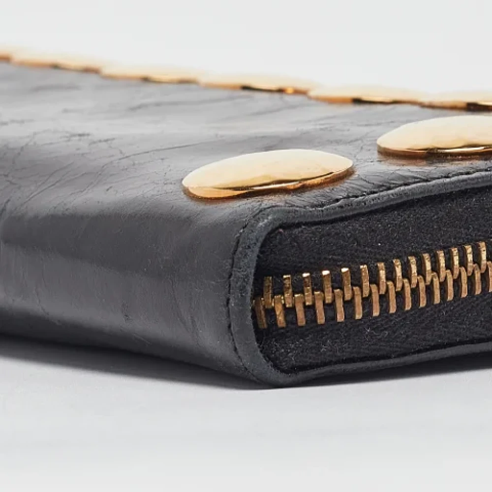 Miu Pre-owned Leather wallets Black Dames