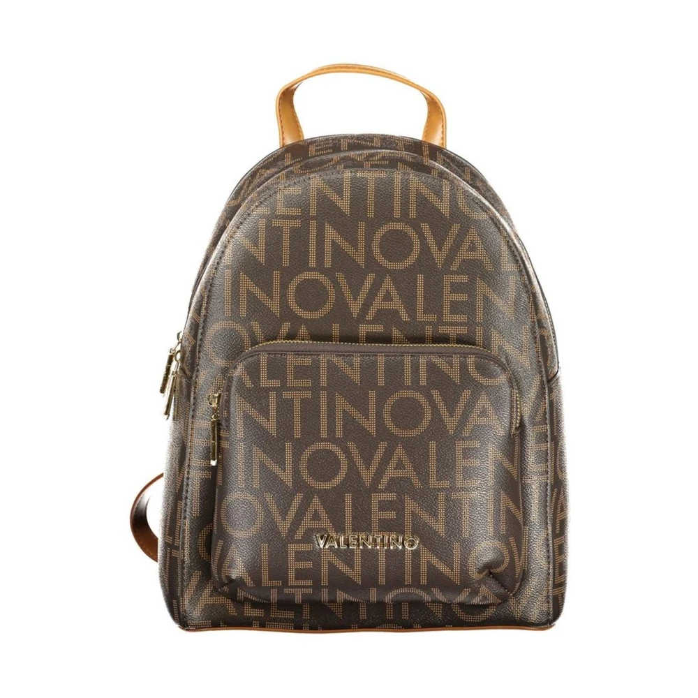 Valentino Women's Brown Backpacks, One Size, Polyethylene Backpack With Multiple Compartments