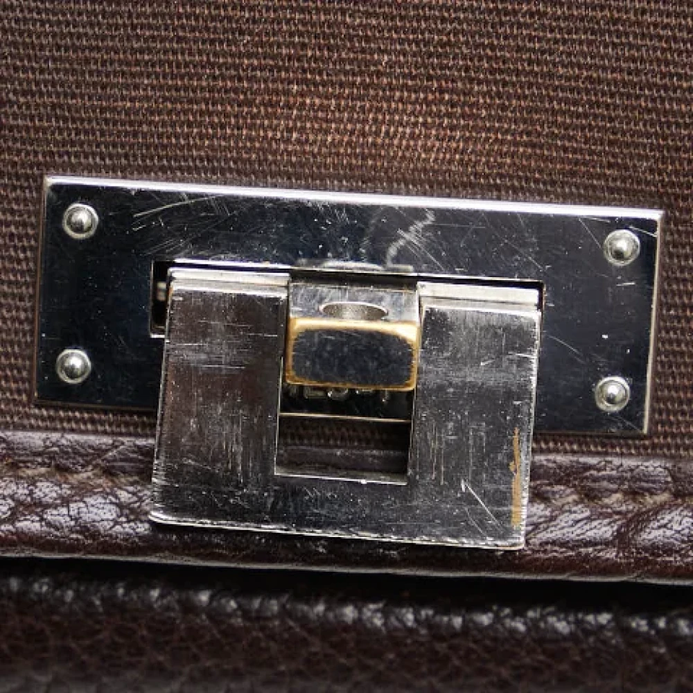 Hermès Vintage Pre-owned Canvas shoulder-bags Brown Dames