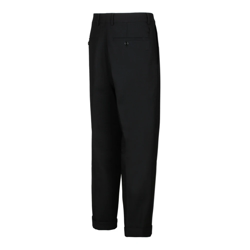 Ami Paris Zwarte Box Geplooide Broek Black Heren