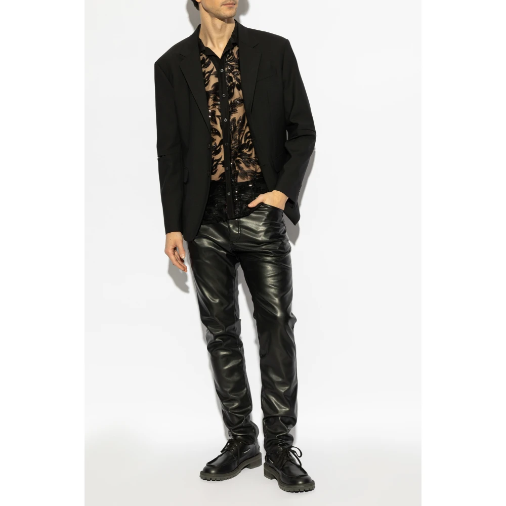 Dsquared2 Blazer met wollen afwerking Black Heren
