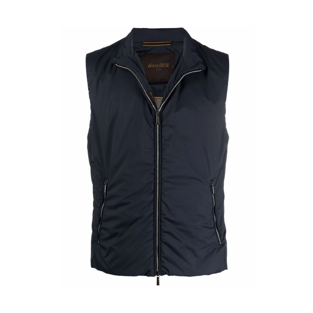 Moorer Navy Mouwloos Hoge Hals Buitenkleding Blue Heren