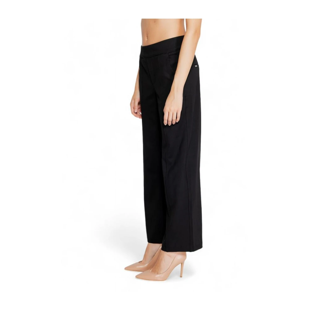 Street One Getailleerde viscose blend broek met elastaan Black Dames