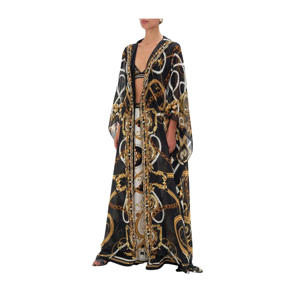 Camilla Maritieme Zijden Kimono met Kristalaccenten Multicolor Dames