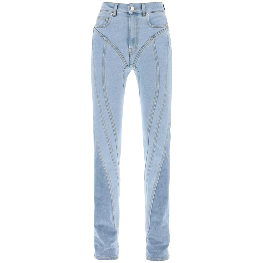 Mugler Klassieke Denim Jeans voor Dagelijks Gebruik Blue Dames