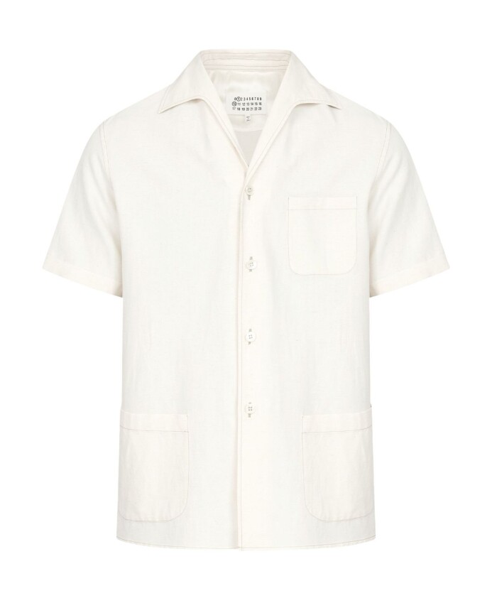 chemise-beige-avec-poche-poitrine