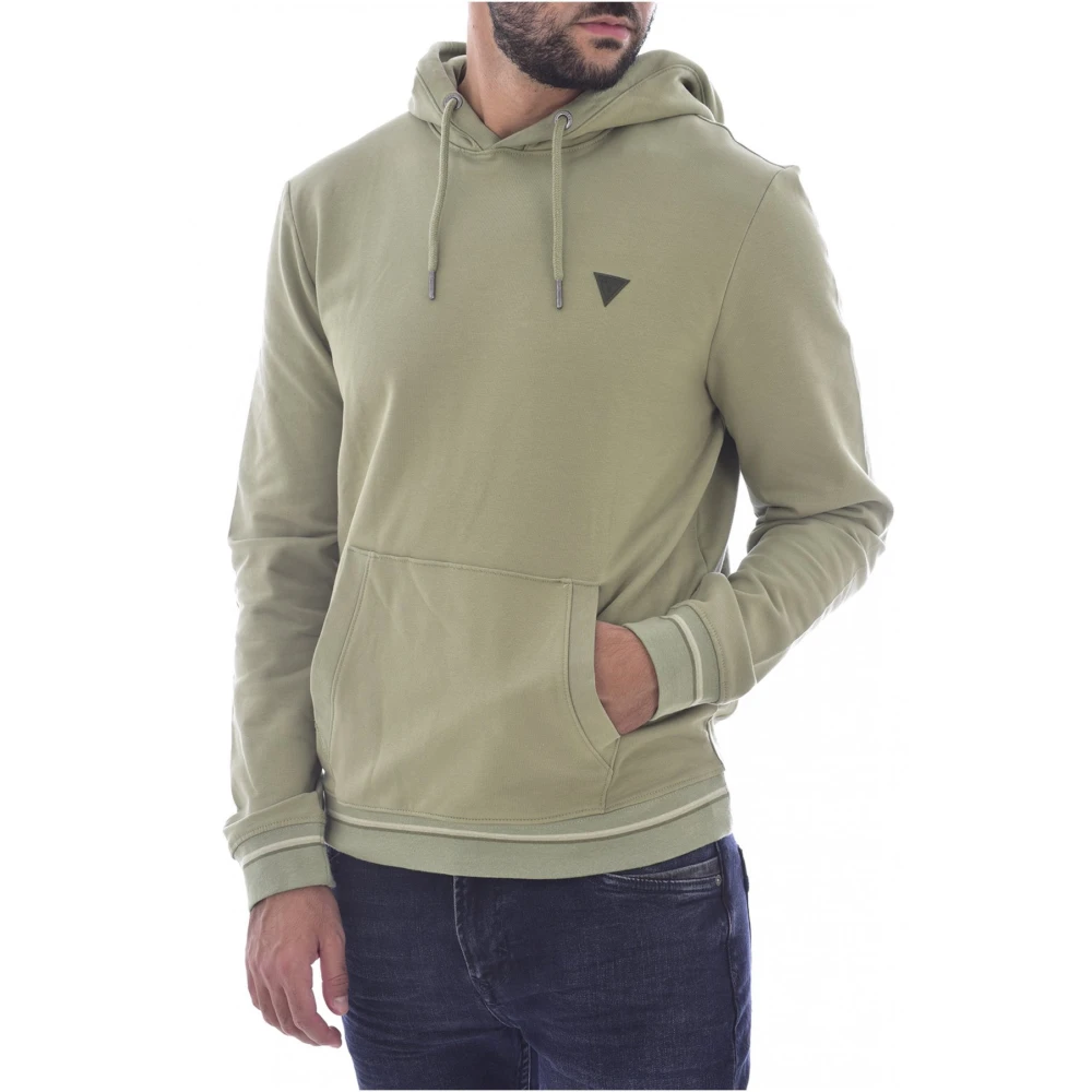 Guess Organische Katoenen Hoodie Patched Logo Green Heren