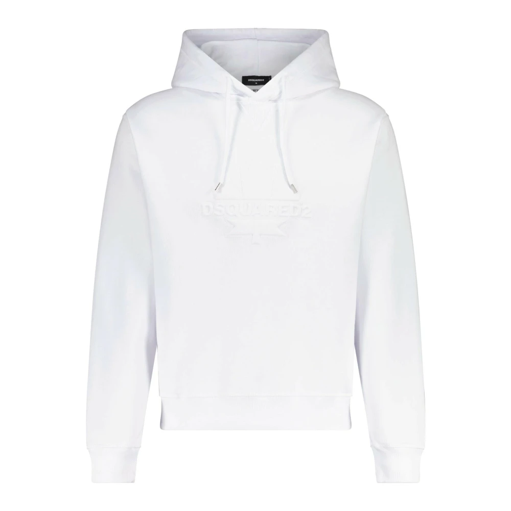 Dsquared2 Logo-Print hoodie Casual stijl Katoen White