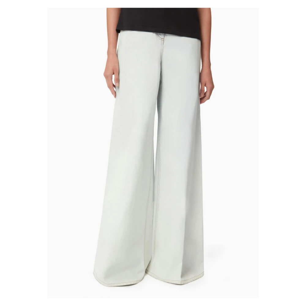 Nina Ricci Faded Blue Denim Flare Jeans Blue Dames