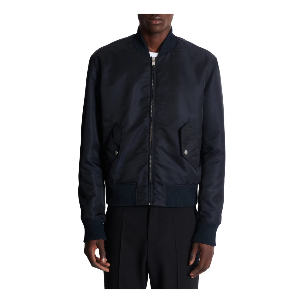 Balmain Bomberjack met borduursel op de rug Blue Heren