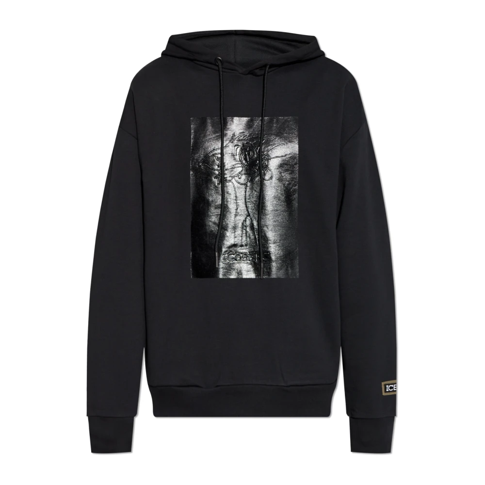 Iceberg Zwarte Hoodies Stijlvol Model Black Heren