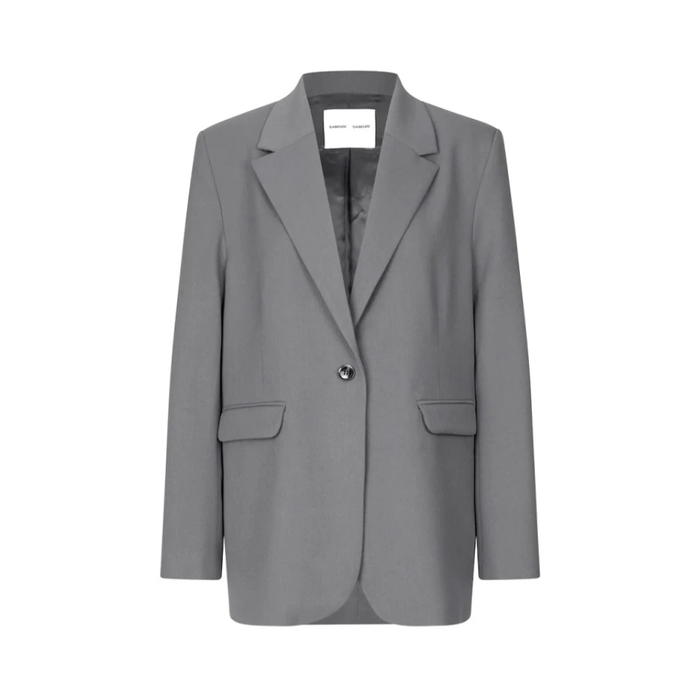 Samsøe Oversized Haven Blazer met viscose Gray Heren