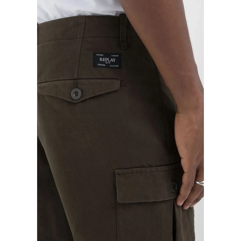 Replay Logo Broek Brown Heren