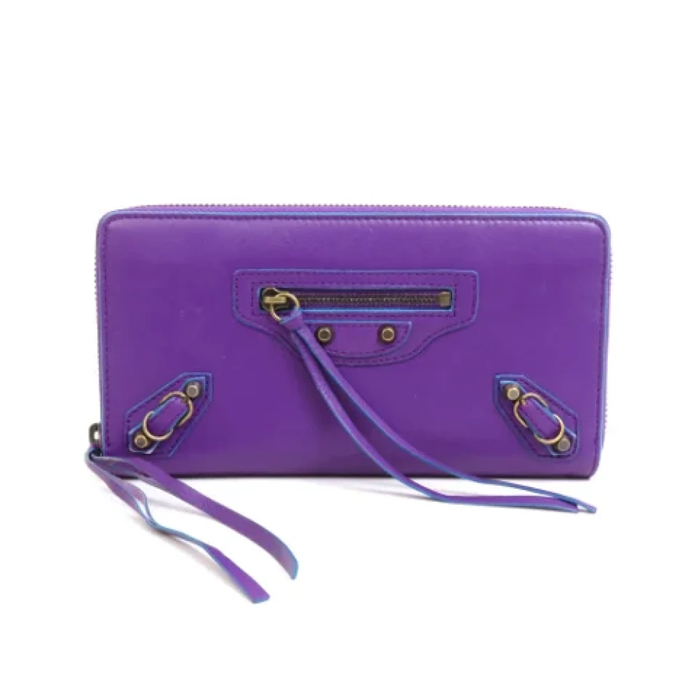 Balenciaga Vintage Pre-owned Leather wallets Purple Dames