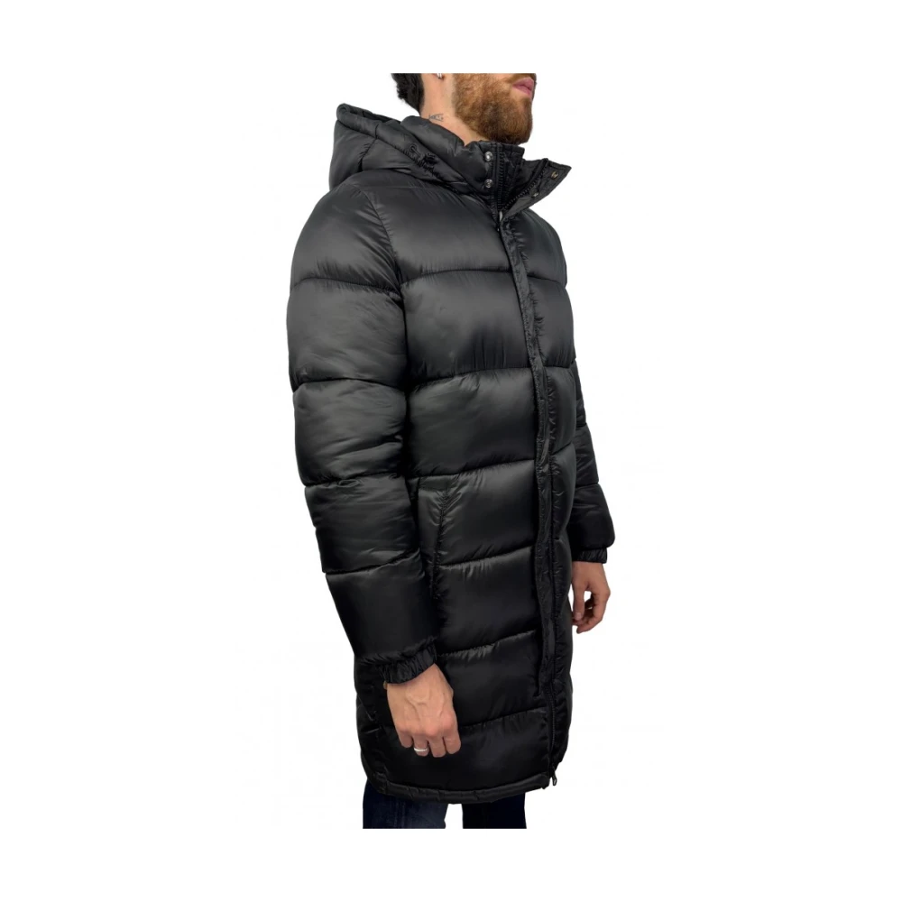 Daniele Alessandrini Lange jas met drukknoop Black Heren