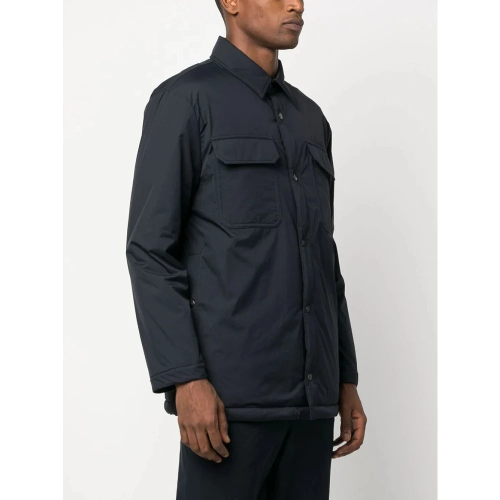 Kiton Blauwe Jas Blue Heren