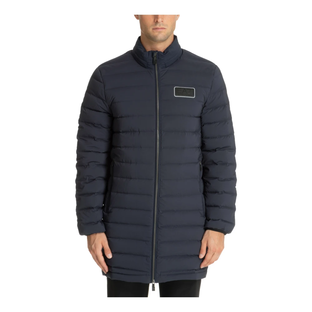 Emporio Armani EA7 Ritssluiting Effen Donsjack Logo Blue Heren