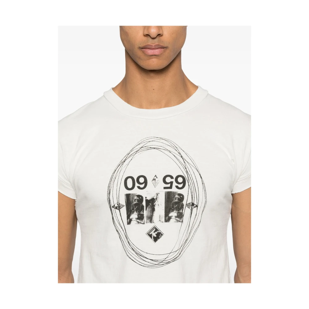 Enfants Riches Déprimés Wit Crew Neck T-shirt met Omgeslagen Rand White Heren