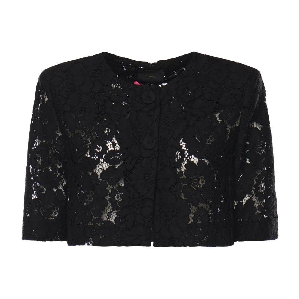 Pinko Women's Black Lace Spencer Jacket - Light Jackets - M - Jackets