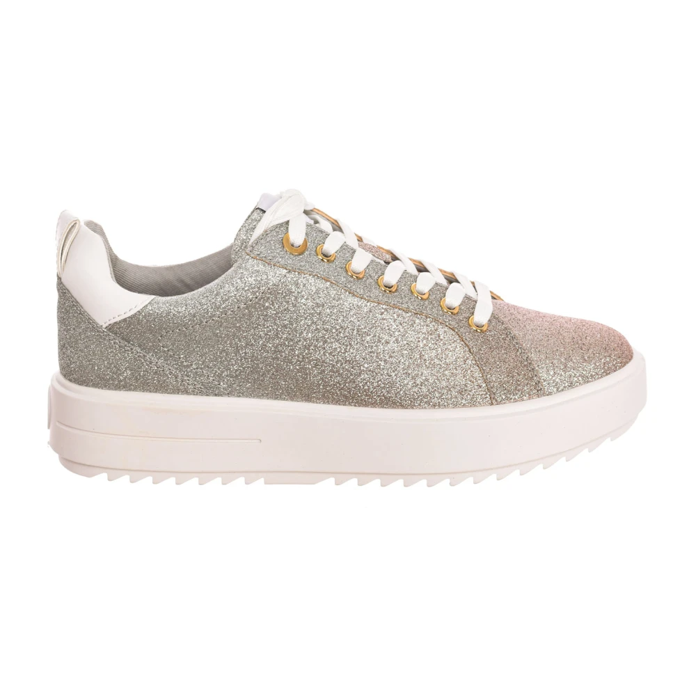 Michael Kors Glitter Sneakers Ronde Teen Met Veters en Rubberen Zool Dames Schoenen Grijs