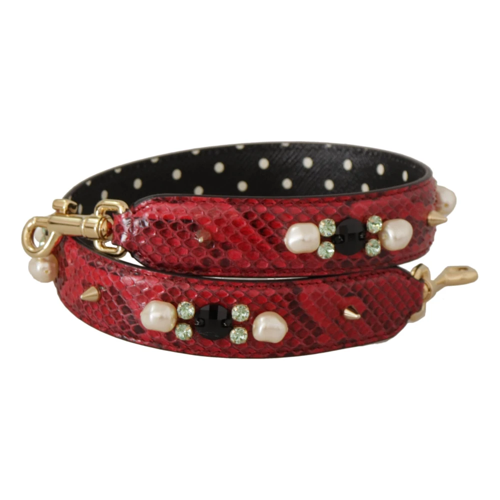Dolce & Gabbana Rode exotische leren kristallen tas schouderband Red Dames